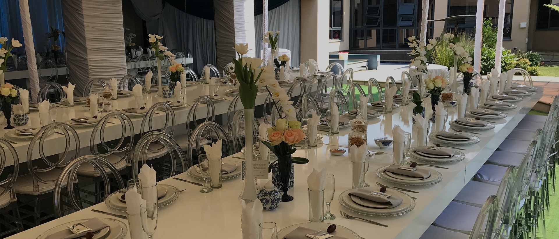 Table and chair hire banner