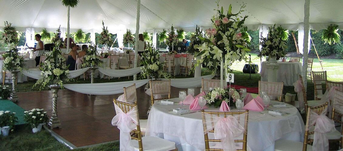 Marquee Wedding - Chairs around table